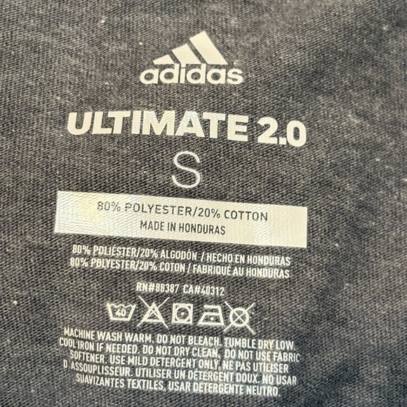 Adidas Gray Short Sleeve V-Neck Tee Ultimate 2.0 size Small NWT - Picture 6 of 9